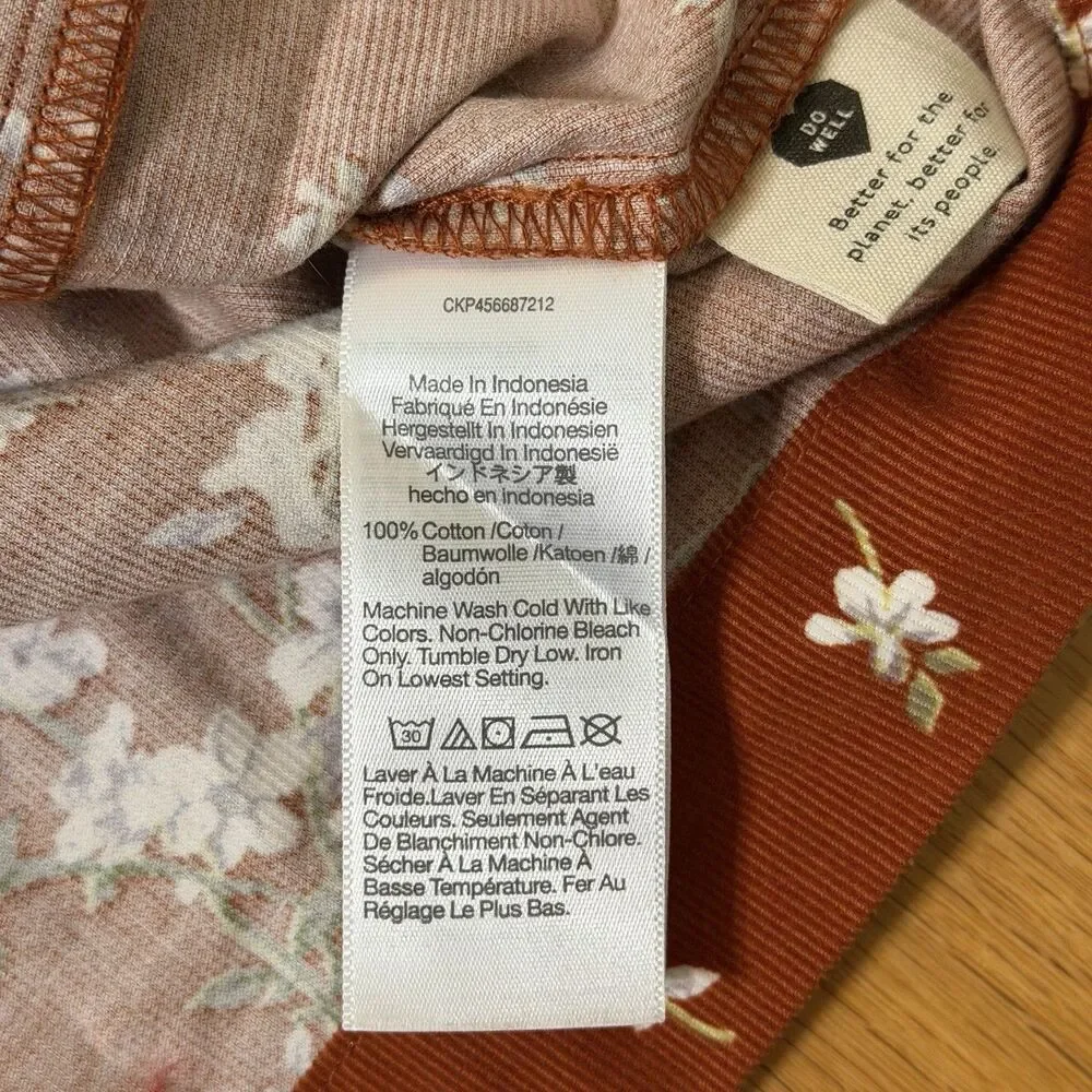 Madewell Corduroy Shirred-Sleeve Button-Front Top Farmstand Bouquet Rusty S Fall